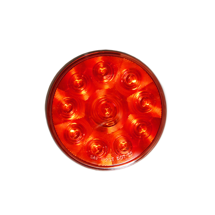 127-40010RB (Bulk)<BR /> 4” Round “Compact CountTM” L.E.D. Sealed Lamp – Red