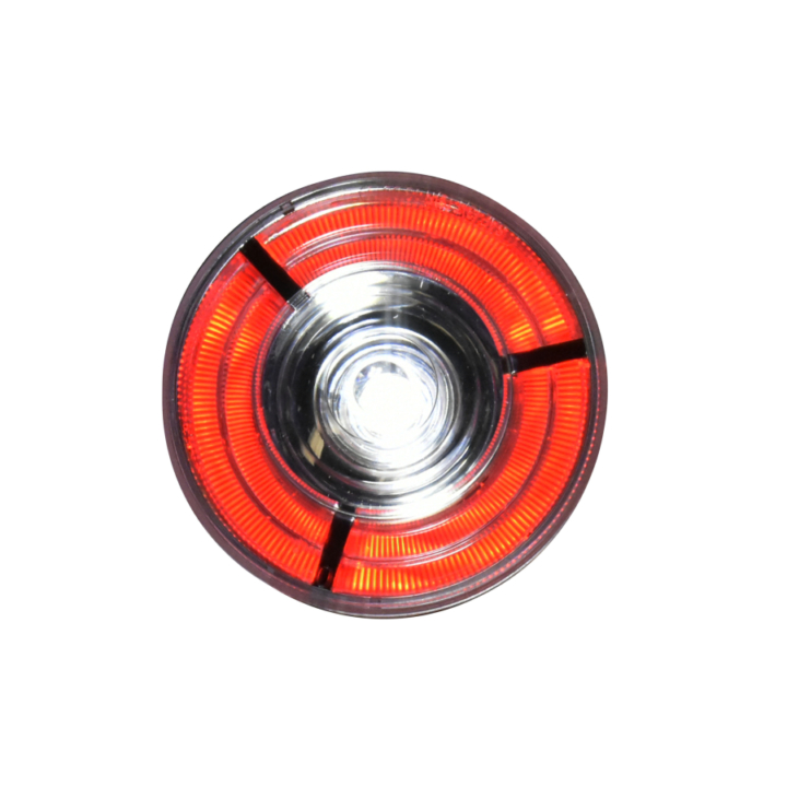 127-40607RW <BR />4” Round 3D Helix L.E.D. S/T/T Lights Red/White