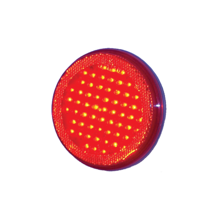 127-43044R-4 <BR />4” Round Reflectorized “Maximum CountTM” L.E.D. Sealed S/T/T Lamp – Red