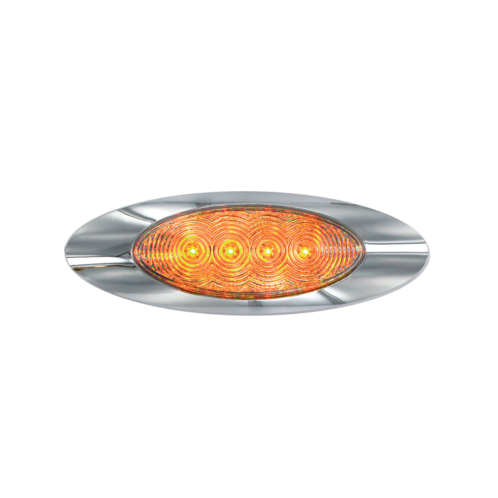 127-66025ACL <BR /> 2.25” x 6.5” Panel Style “Compact CountTM” L.E.D. – Clear Lens-Amber