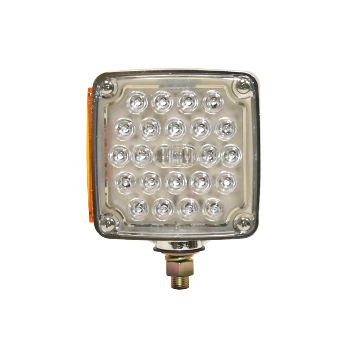 127-66031RCL <BR /> 4.5” Square Single-Stud Dual-faced Clear Lens L.E.D. S/T/T Pedestal Lamp – Right
