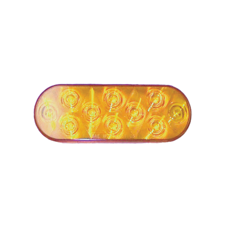127-S60010A <BR /> 6”x 2” Oval L.E.D. Amber “Compact CountTM” Sealed Strobe Lamp